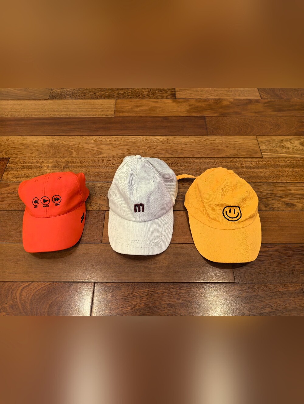 Lot of three hats caps, starting from $3;